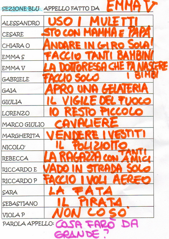 COSA FARO' DA GRANDE? – La Casa Arancione